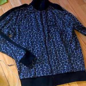 PUMA MEDIUM ANIMAL PRINT BLACK ZIPPER UP Jacket PERFECT CONDITION